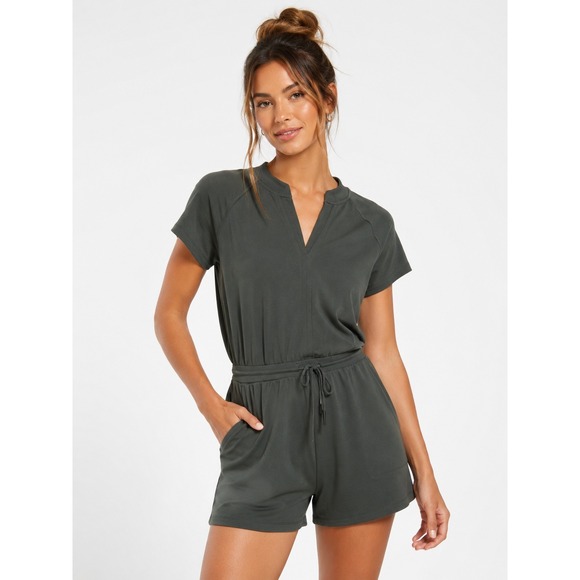 Athleta Pants - Athleta Tall Balance Romper Bali Green Size L